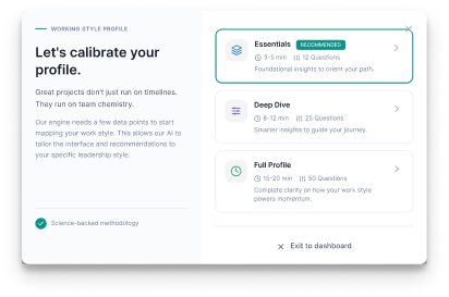 Working Style Profile assessment